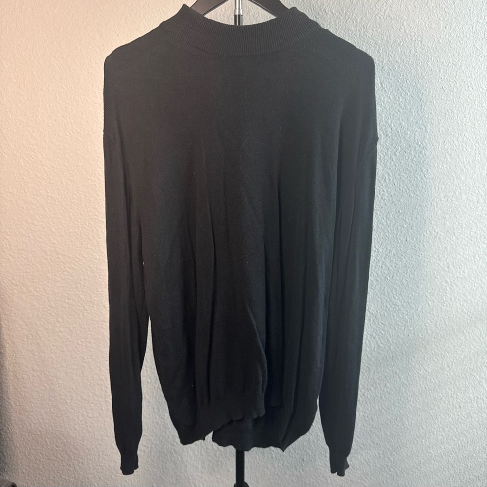 Murano Sweater Men’s Size Large Mock Neck Made In Italy Cotton Modal Rayon Grey